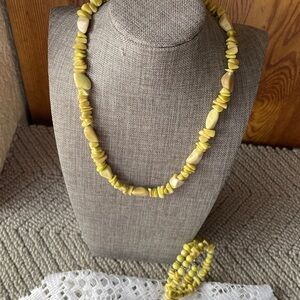 Jade Chip Necklace / Bracelet Set